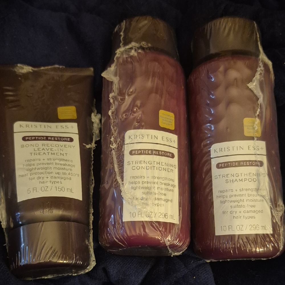 Kristin Ess Peptide Restore Hair Care Set - Brown and Purple